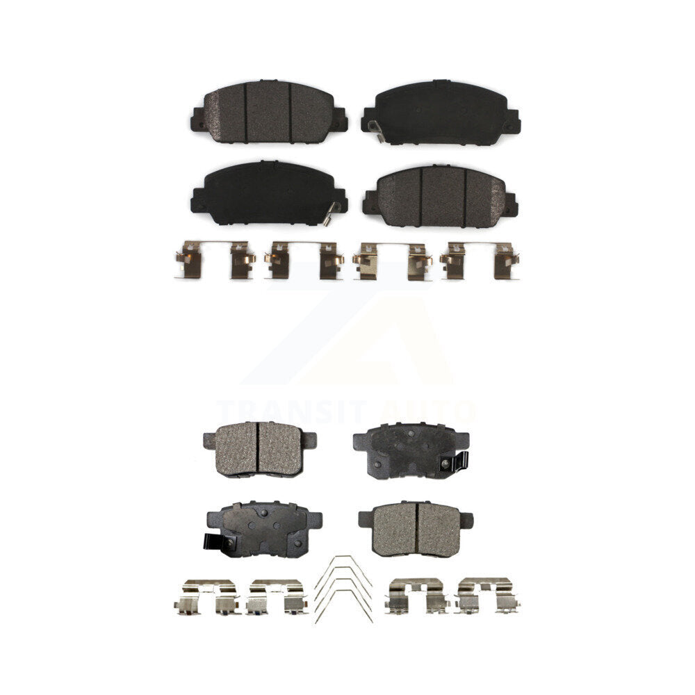 Semi-Metallic Brake Pads Front Rear Kit For Honda Accord