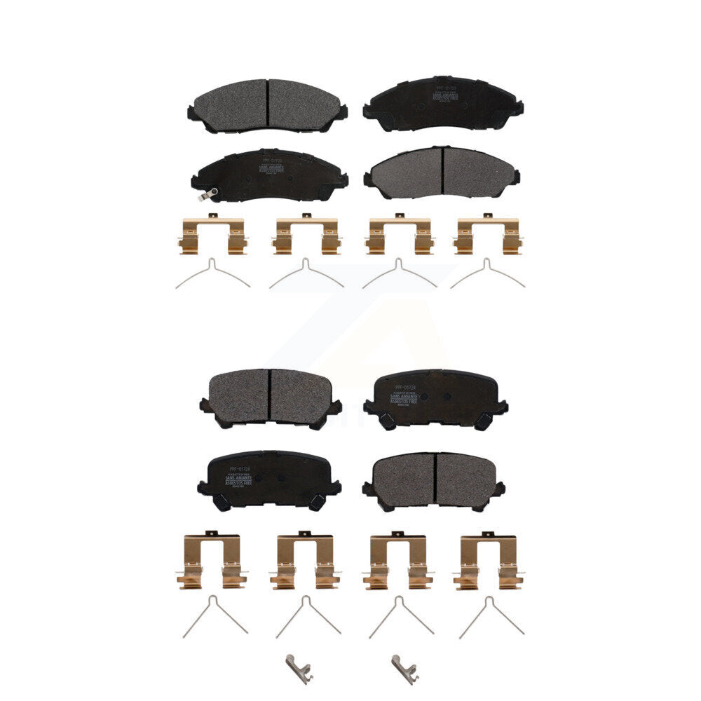 Semi-Metallic Brake Pads Front Rear Kit For Honda Pilot Ridgeline Acura MDX