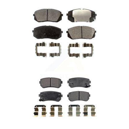 Semi-Metallic Brake Pads Front Rear Kit For 2015 Hyundai Sonata GAS engine