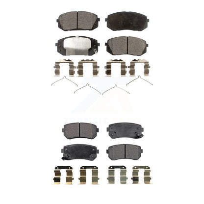 Semi-Metallic Brake Pads Front Rear Kit For 2016 Hyundai Sonata GAS engine