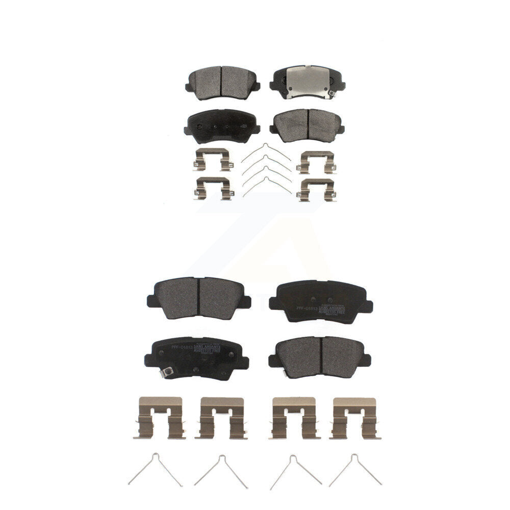 Semi-Metallic Brake Pads Front Rear Kit For Kia Forte Hyundai Veloster Forte5 GT