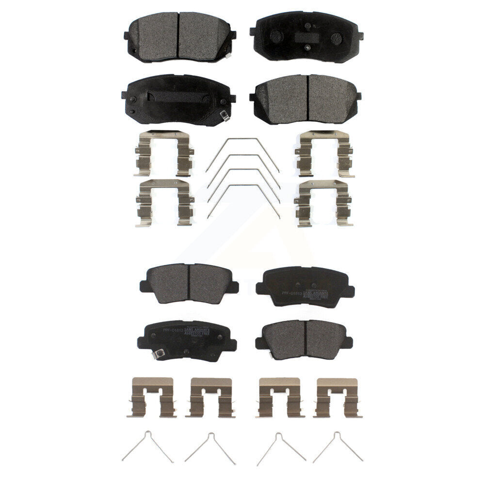 Semi-Metallic Brake Pads Front Rear Kit For Kia Hyundai Forte Kona Elantra GT EV