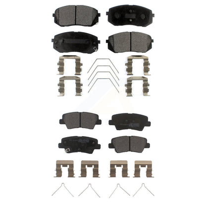 Semi-Metallic Brake Pads Front Rear Kit For Kia Hyundai Forte Kona Elantra GT EV