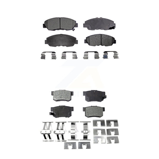 Semi-Metallic Brake Pads Front Rear Kit For Honda Civic Accord Acura EL