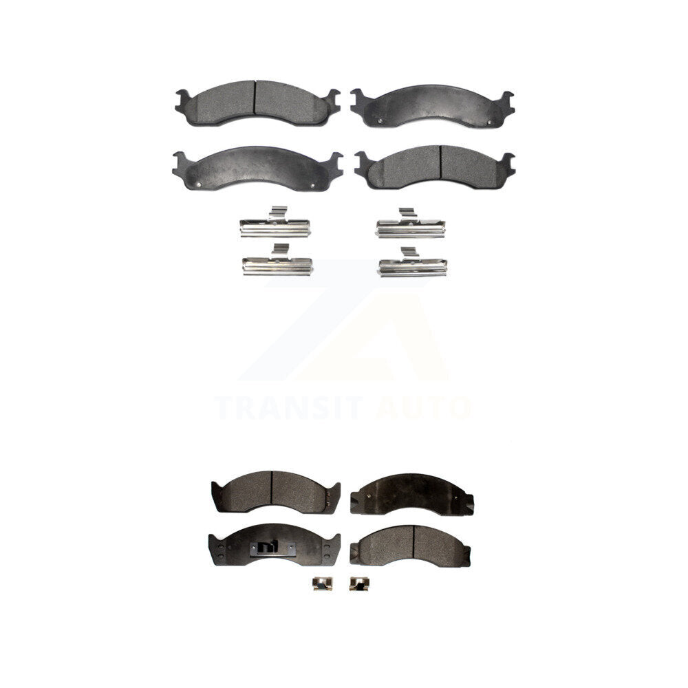 Semi-Metallic Brake Pads Front Rear Kit For Ford E-450 Super Duty Econoline