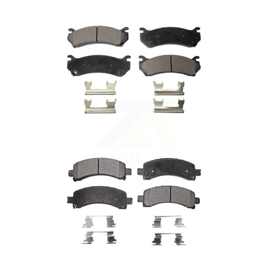Semi-Metallic Brake Pad Front Rear Kit For Chevrolet Avalanche 1500 GMC Yukon XL