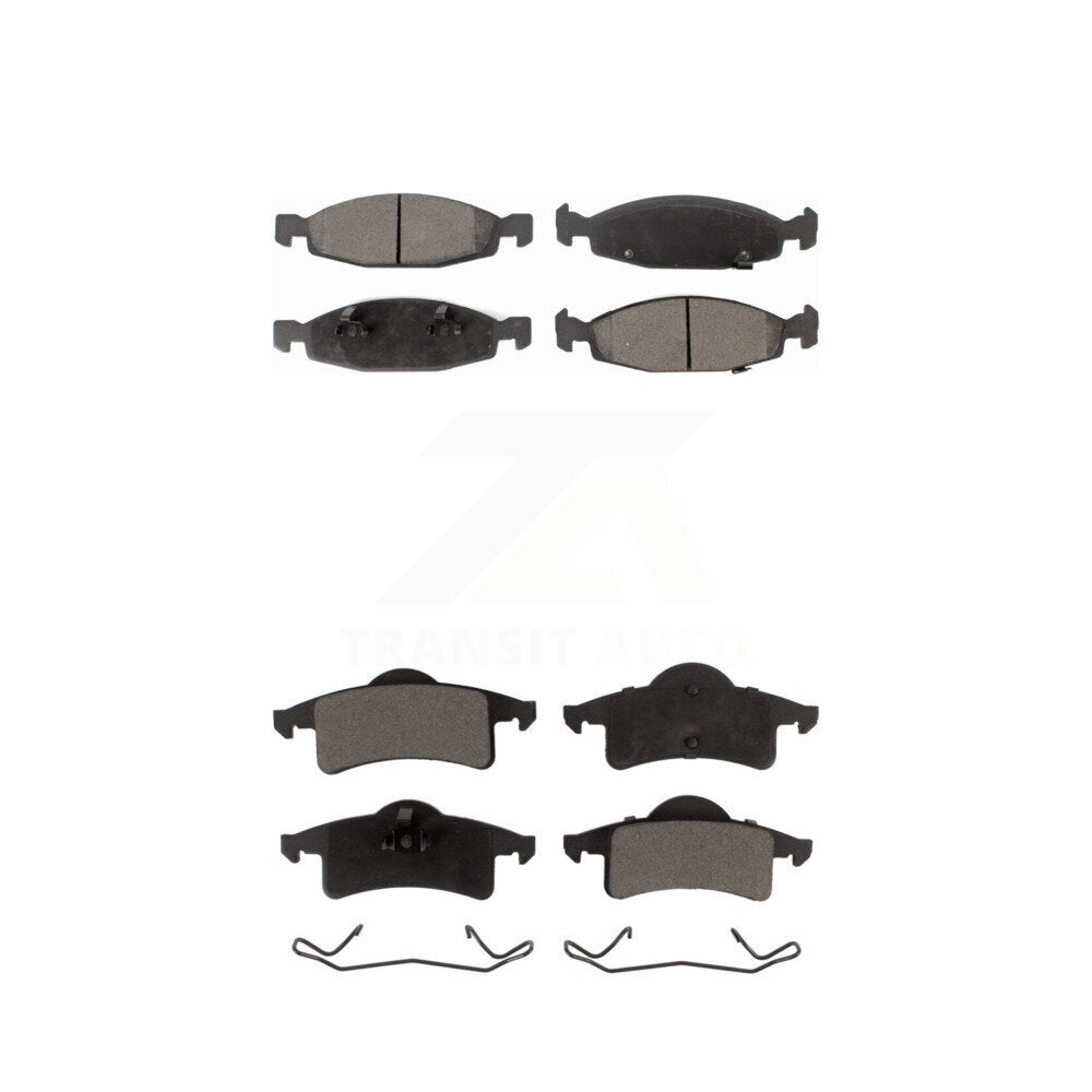 Semi-Metallic Brake Pads Front Rear Kit For Jeep Grand Cherokee