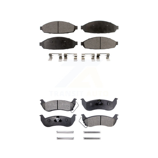 Semi-Metallic Brake Pads Front Rear Kit For Ford Crown Victoria Lincoln Town Car