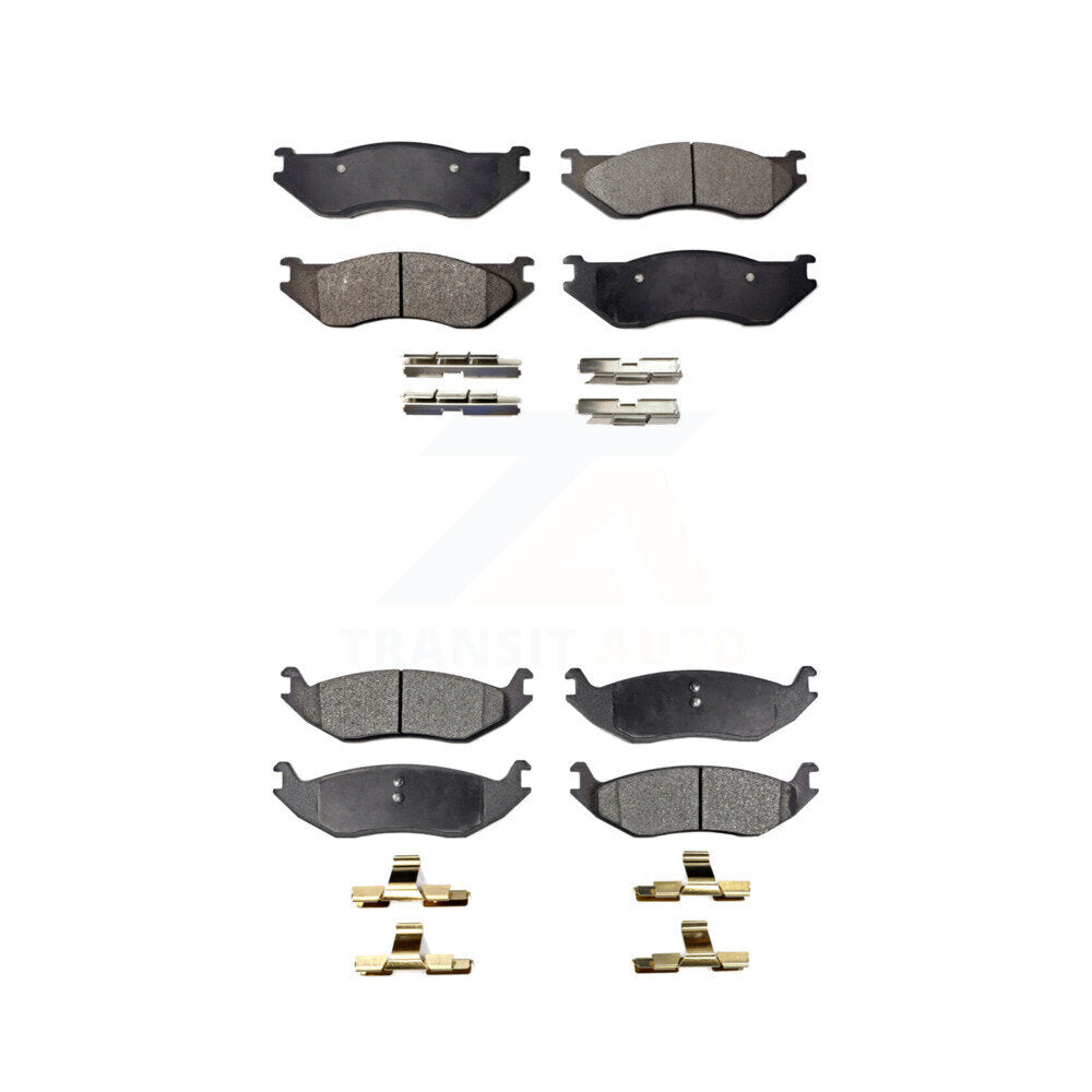 Semi-Metallic Brake Pads Front Rear Kit For Dodge Ram 1500 Durango Van