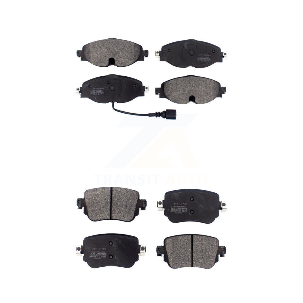 Semi-Metallic Brake Pad Front Rear Kit For Volkswagen Golf SportWagen GTI Passat