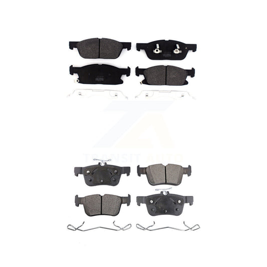Semi-Metallic Brake Pads Front Rear Kit For Ford Fusion Lincoln MKZ Continental