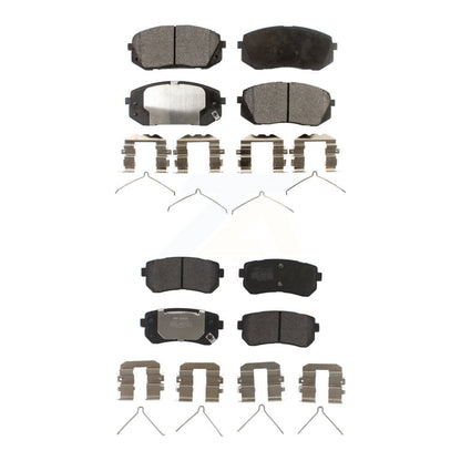 Semi-Metallic Brake Pads Front Rear Kit For Kia Optima Hyundai Sonata