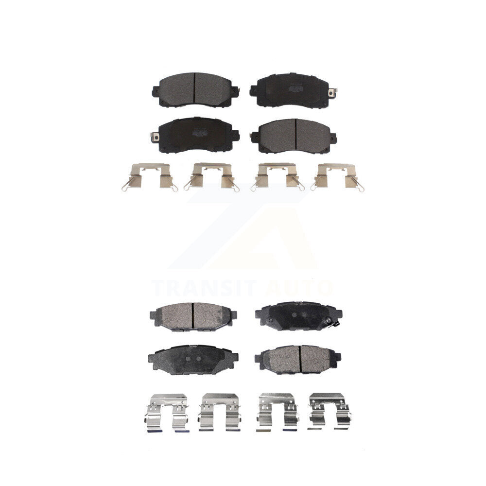 Semi-Metallic Brake Pads Front Rear Kit For Subaru Crosstrek Impreza