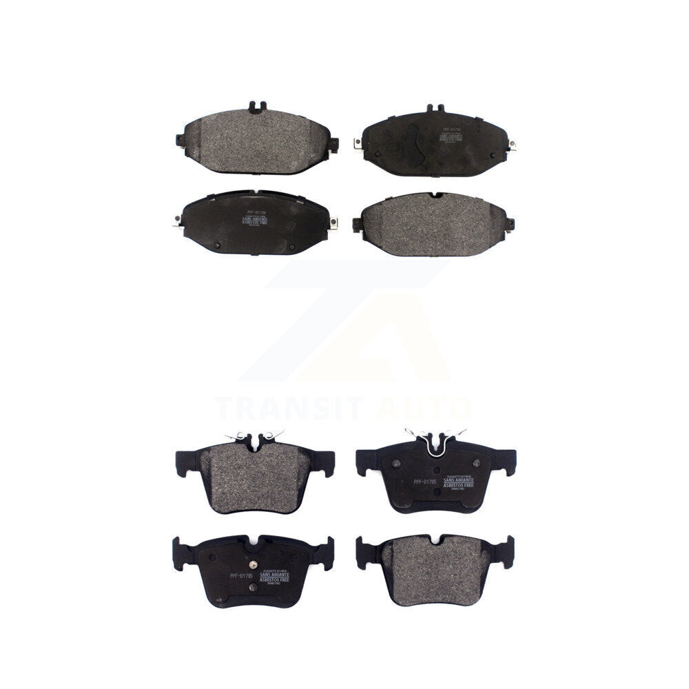 Semi-Metallic Brake Pads Front Rear Kit For Mercedes-Benz C300