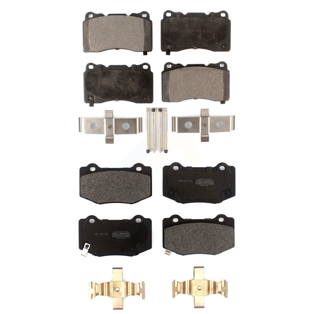 Semi-Metallic Brake Pads Front Rear Kit For Chevrolet Corvette Stingray
