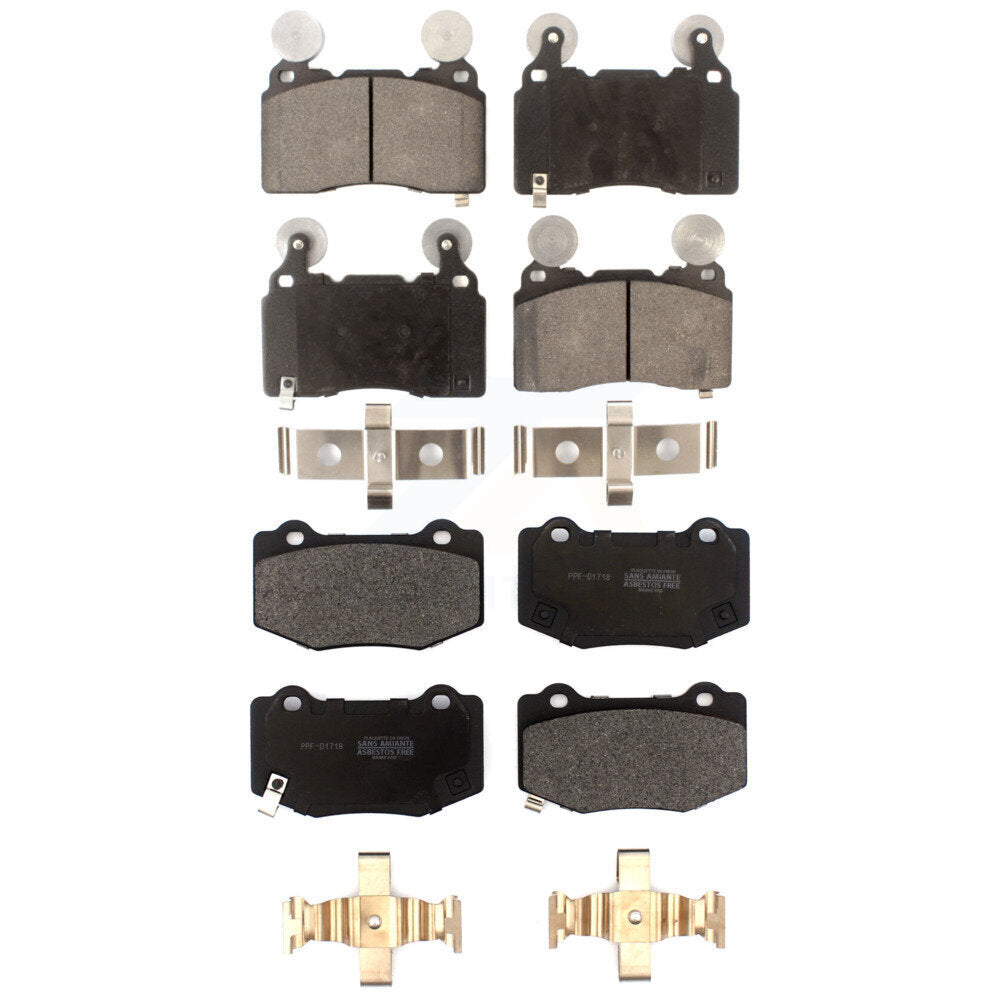 Semi-Metallic Brake Pads Front Rear Kit For Chevrolet Corvette Camaro