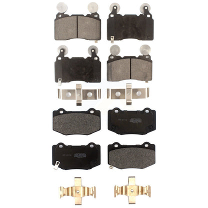 Semi-Metallic Brake Pads Front Rear Kit For Chevrolet Corvette Camaro