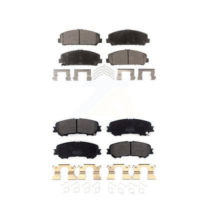 Semi-Metallic Brake Pads Front Rear Kit For 2017-2023 Nissan TITAN