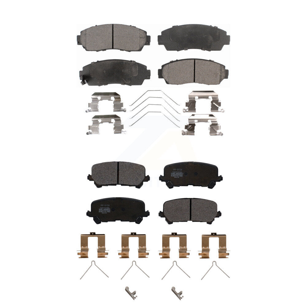 Semi-Metallic Brake Pads Front Rear Kit For 2019-2024 Honda Passport