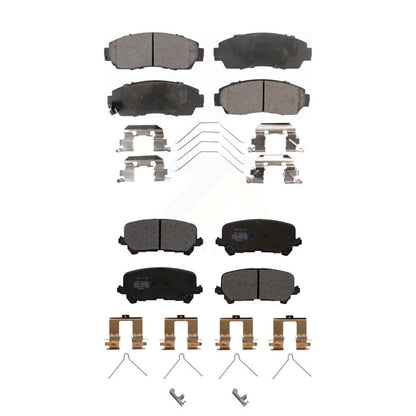 Semi-Metallic Brake Pads Front Rear Kit For 2019-2024 Honda Passport