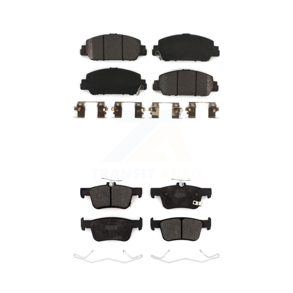 Semi-Metallic Brake Pads Front Rear Kit For Honda Accord