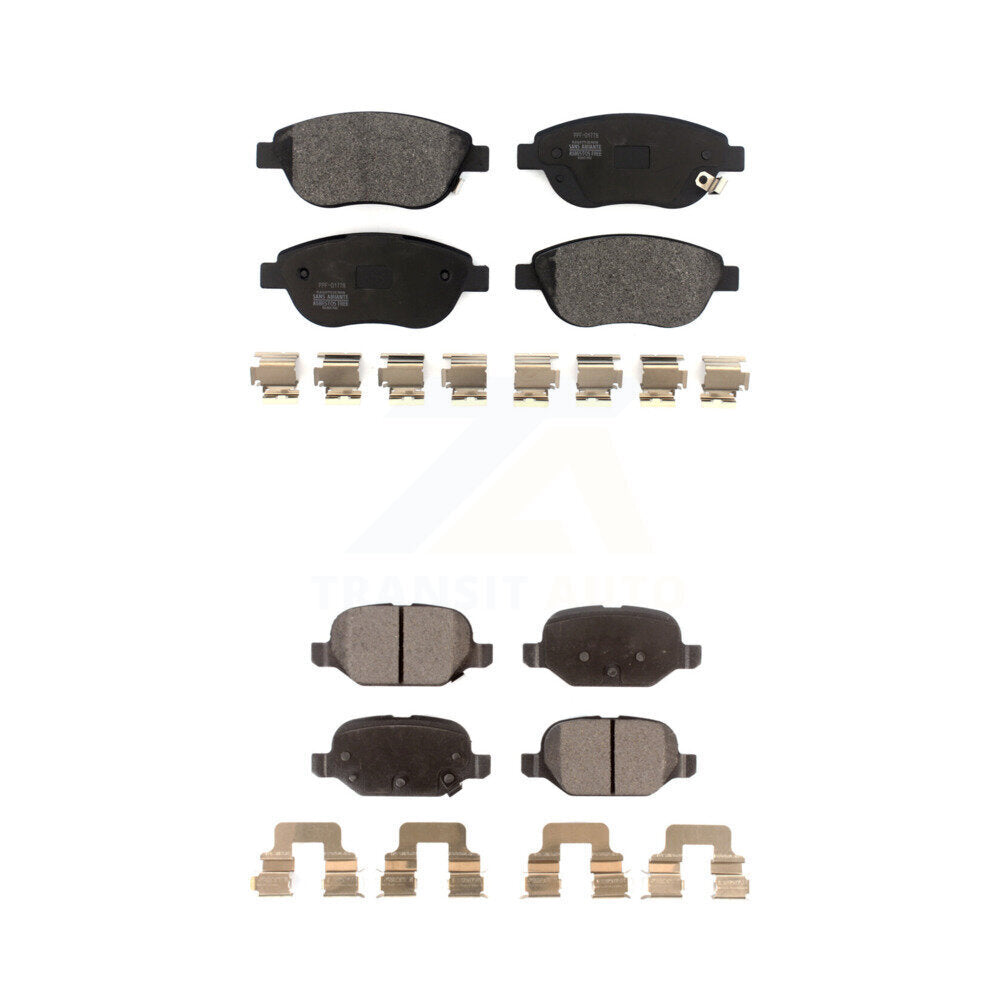 Semi-Metallic Brake Pads Front Rear Kit For Fiat 500