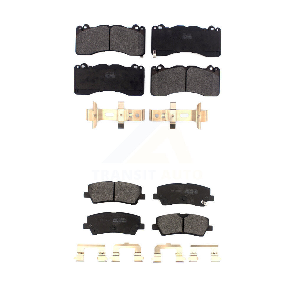 Semi-Metallic Brake Pads Front Rear Kit For Ford Mustang
