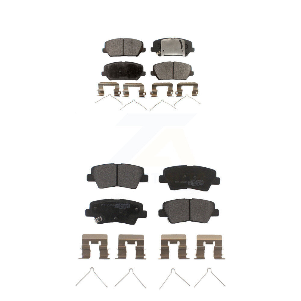 Semi-Metallic Brake Pads Front Rear Kit For Kia Forte Forte5 Hyundai Veloster