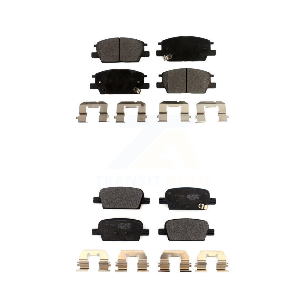 Semi-Metallic Brake Pads Front Rear Kit For Chevrolet Malibu