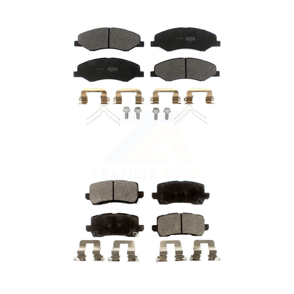 Semi-Metallic Brake Pads Front Rear Kit For 2018-2023 Honda Odyssey