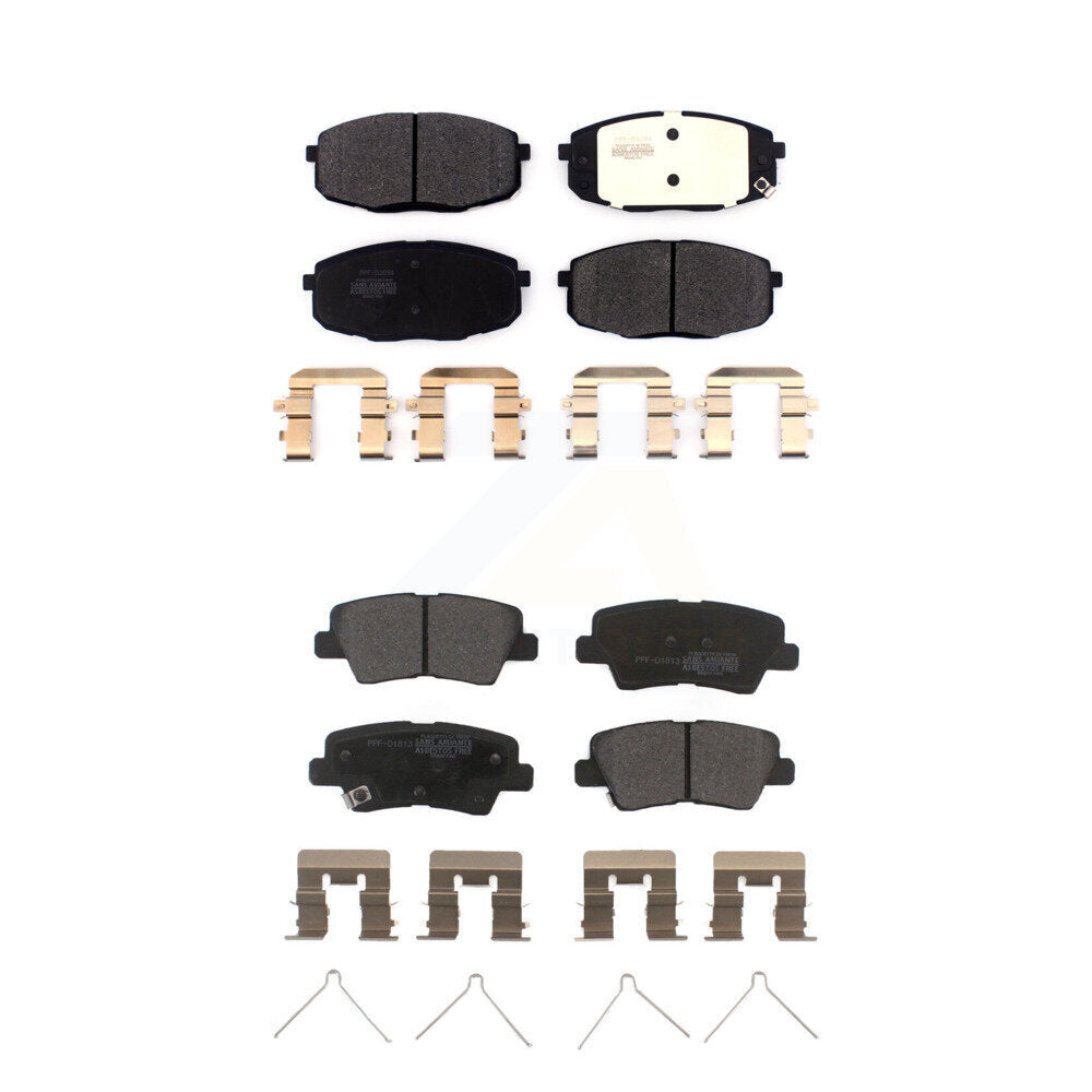 Semi-Metallic Brake Pads Front Rear Kit For Kia Forte Hyundai Kona Soul Elantra
