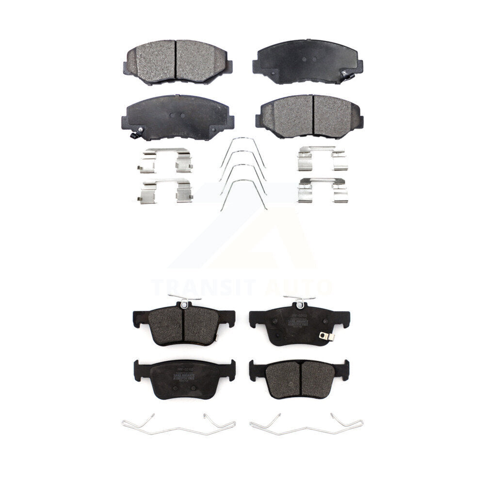 Semi-Metallic Brake Pads Front Rear Kit For Honda Civic
