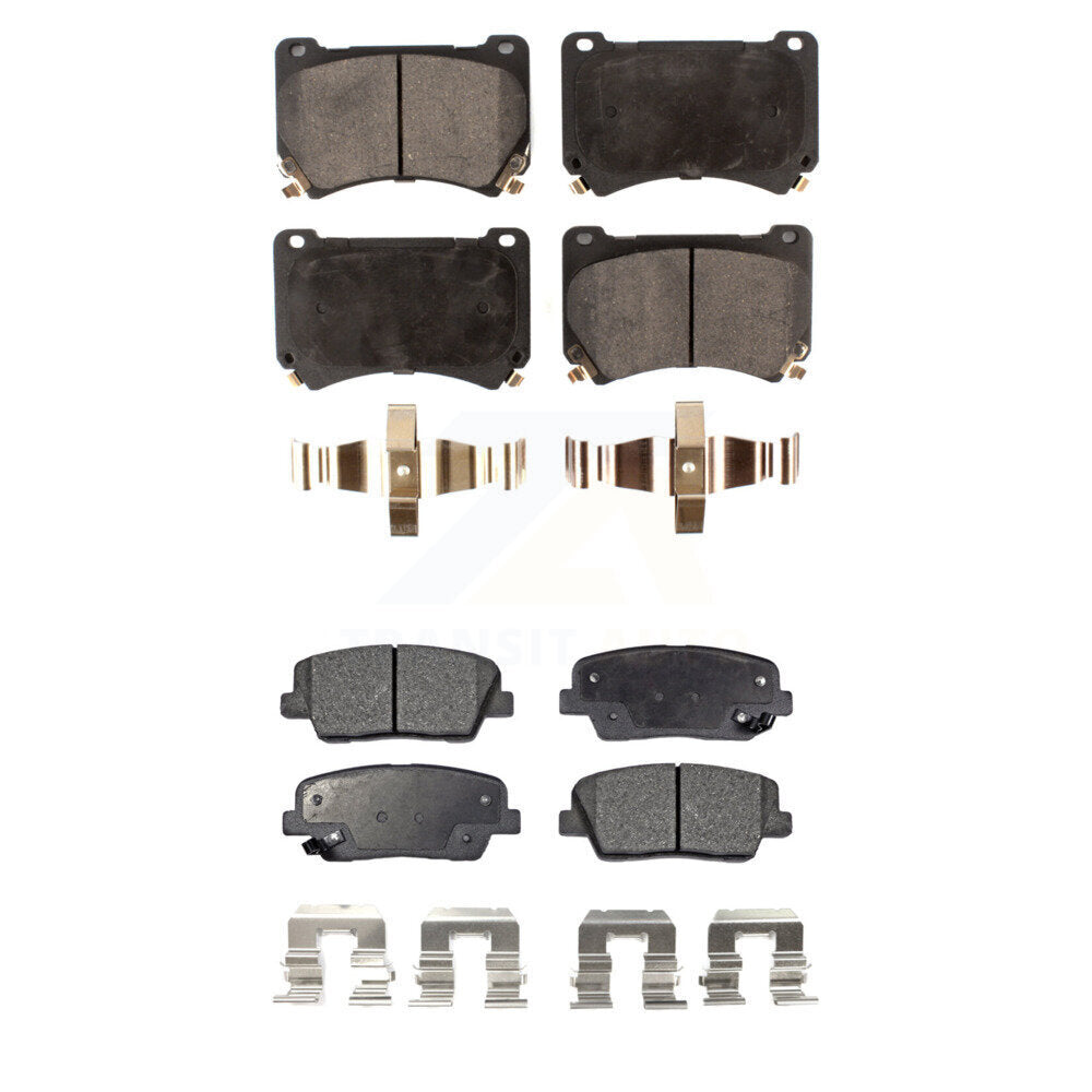Semi-Metallic Brake Pads Front Rear Kit For Hyundai Genesis Equus