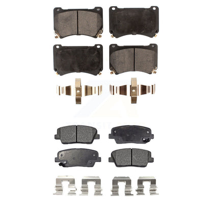 Semi-Metallic Brake Pads Front Rear Kit For Hyundai Genesis Equus