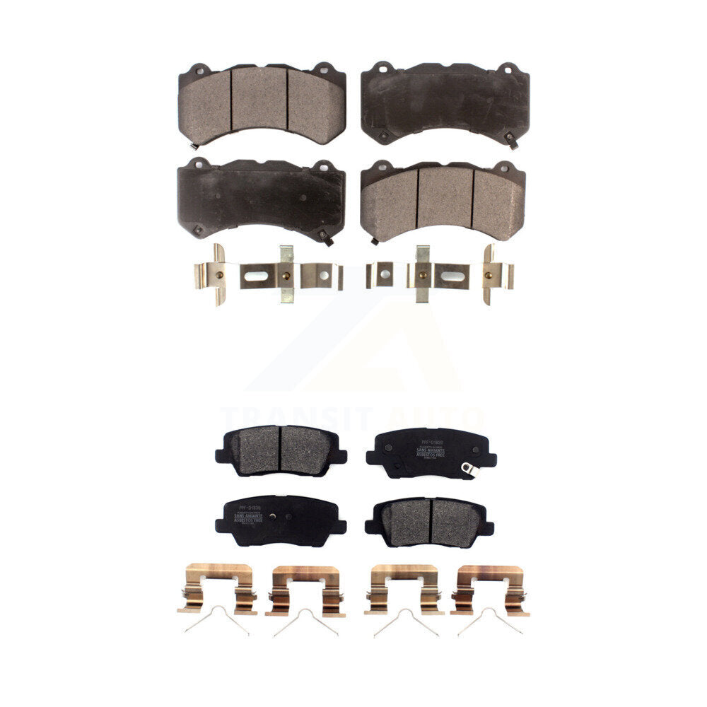 Semi-Metallic Brake Pads Front Rear Kit For Cadillac CTS
