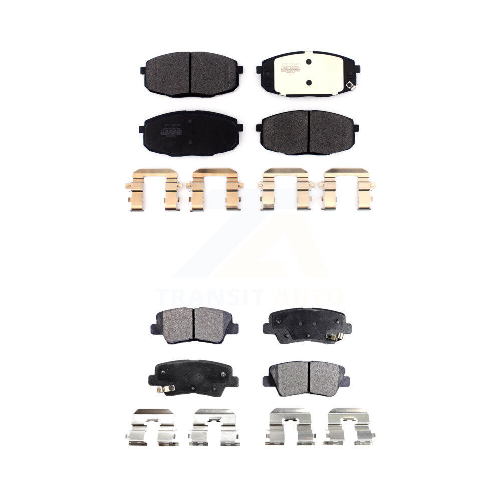 Semi-Metallic Brake Pads Front Rear Kit For 2014-2016 Kia Soul