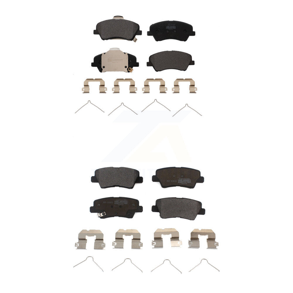 Semi-Metallic Brake Pads Front Rear Kit For Kia Rio Hyundai Accent