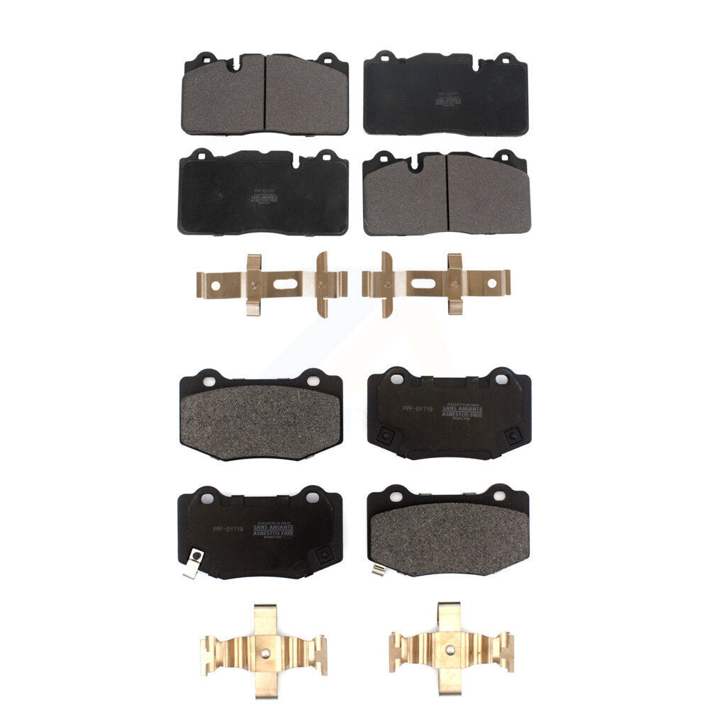 Semi-Metallic Brake Pads Front Rear Kit For 2019 Chevrolet Corvette Stingray