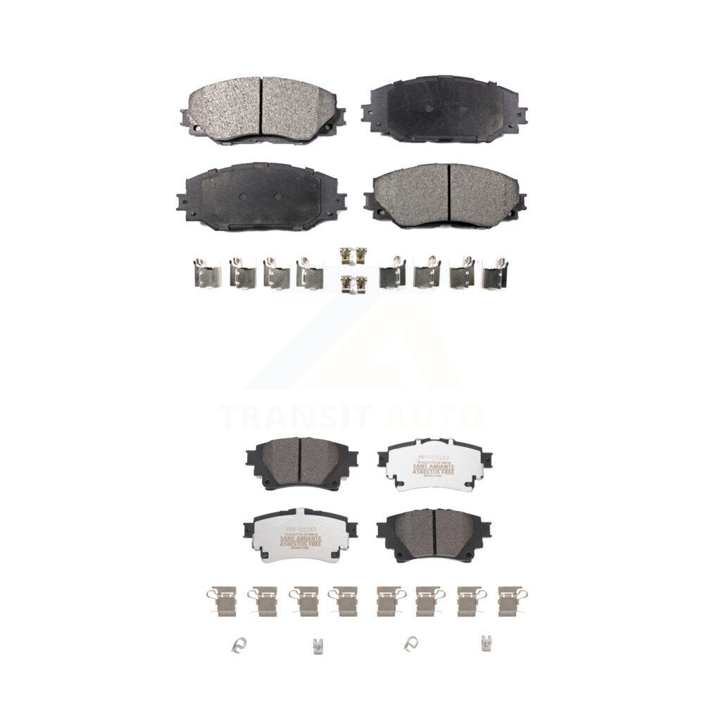 Semi-Metallic Brake Pads Front Rear Kit For 2019 Toyota Corolla 1.8L