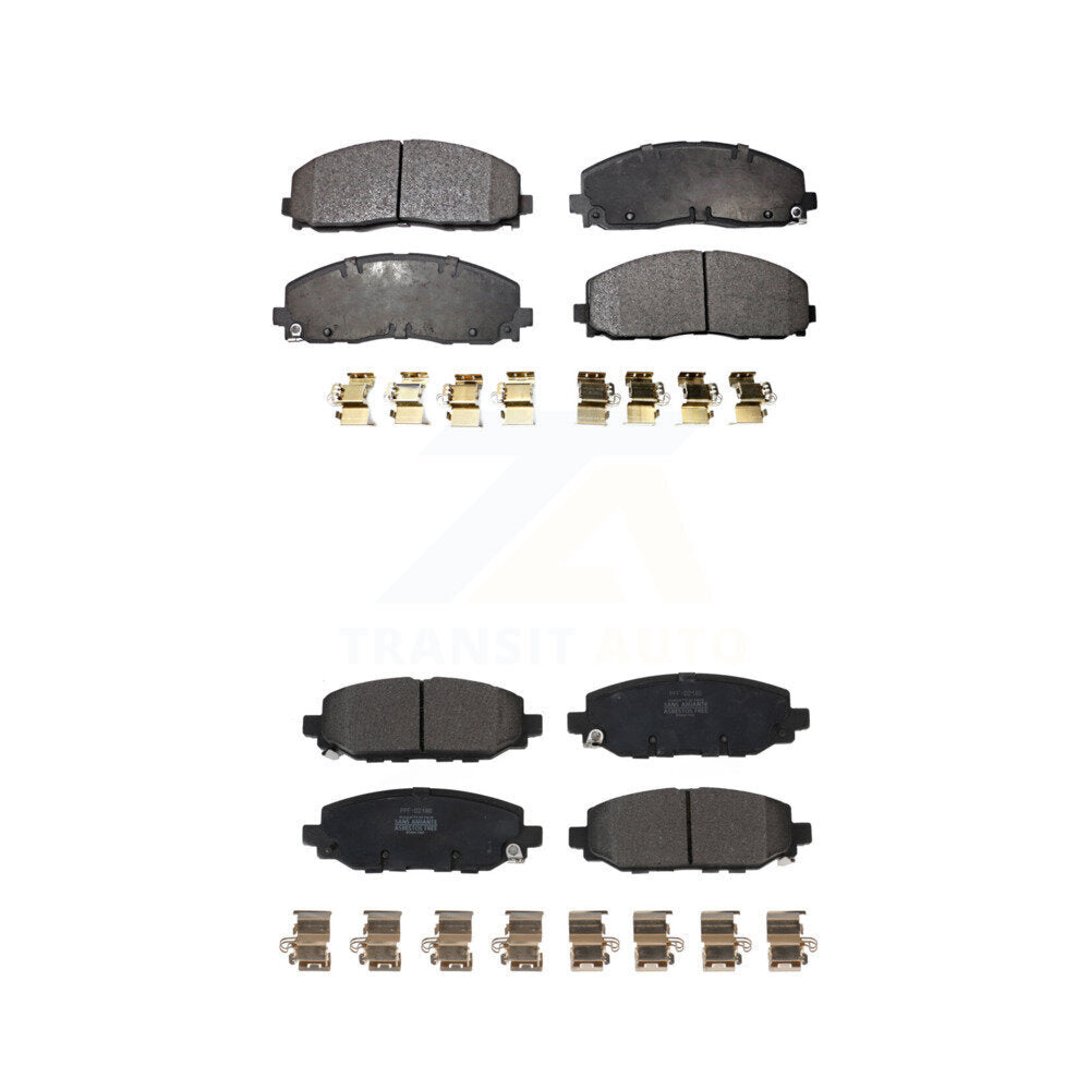 Semi-Metallic Brake Pads Front Rear Kit For Jeep Wrangler