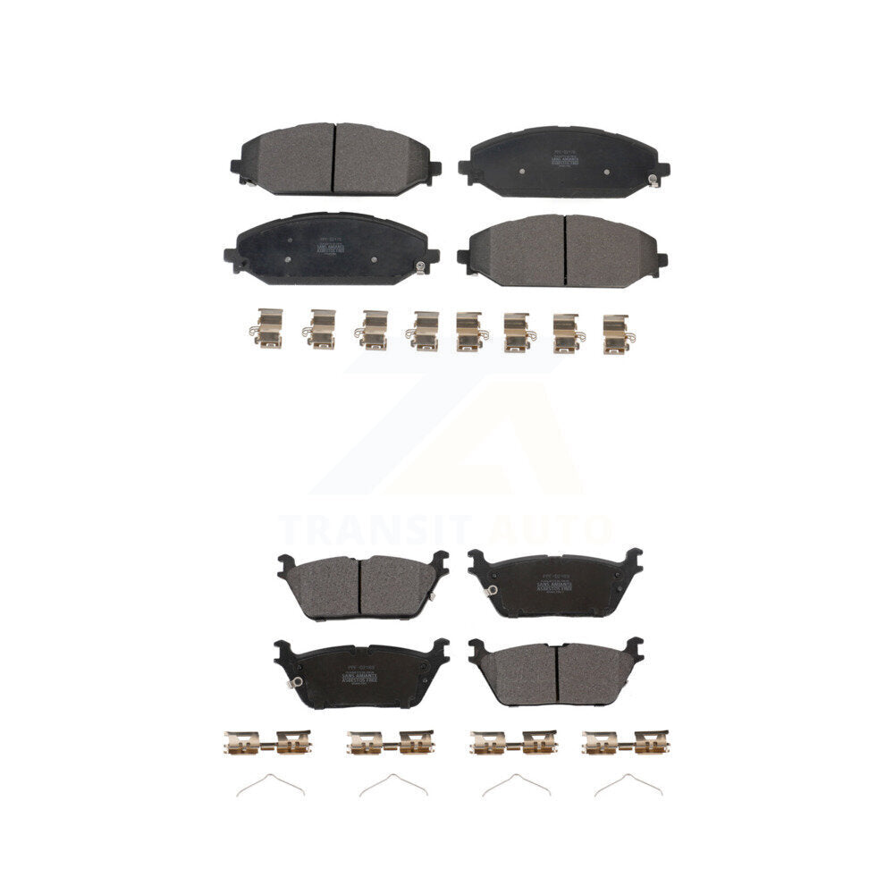 Semi-Metallic Brake Pads Front Rear Kit For Ram 1500 Jeep Wagoneer Grand L