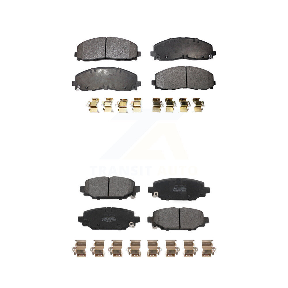Semi-Metallic Brake Pads Front Rear Kit For Jeep Wrangler