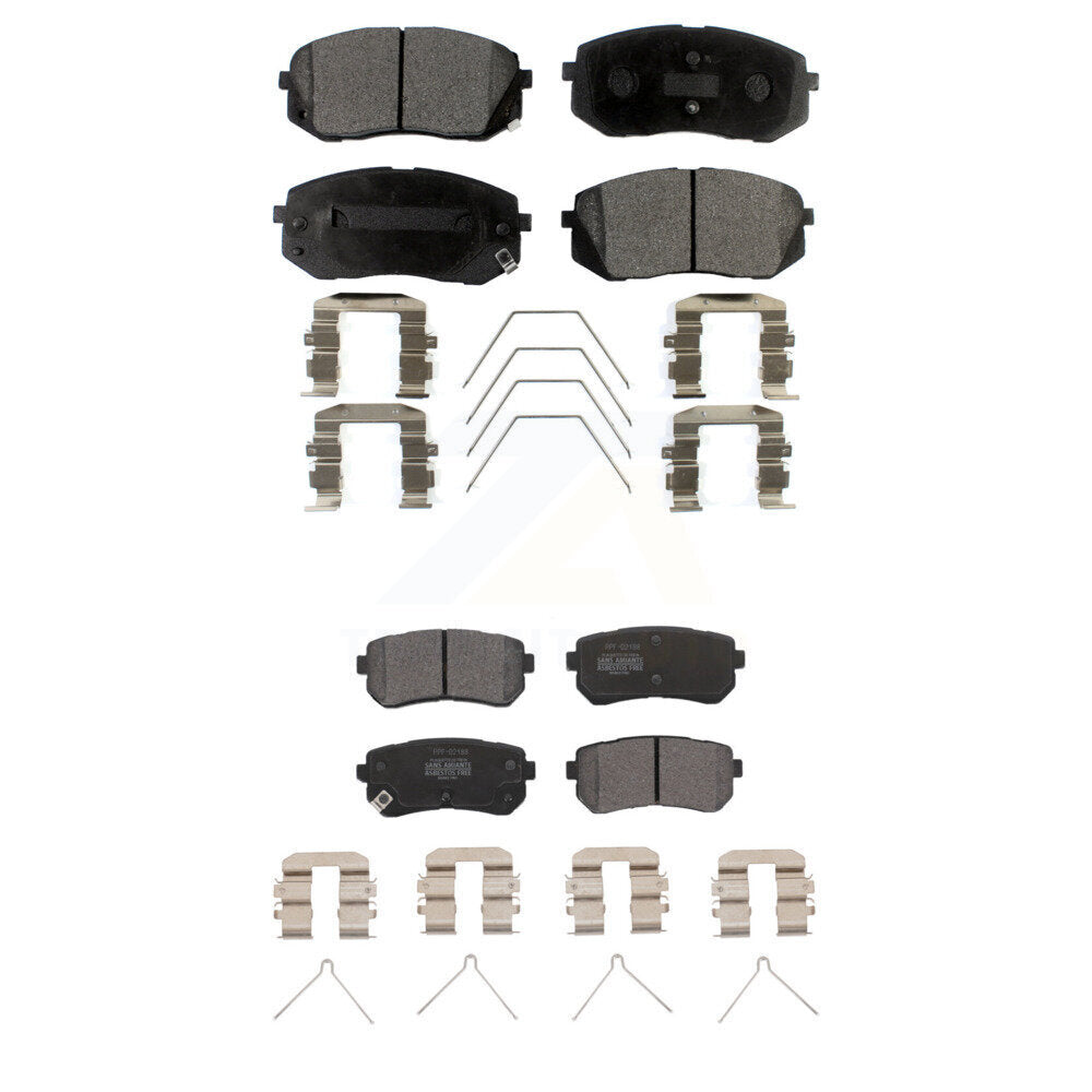 Semi-Metallic Brake Pads Front Rear Kit For Hyundai Kona Kia Seltos