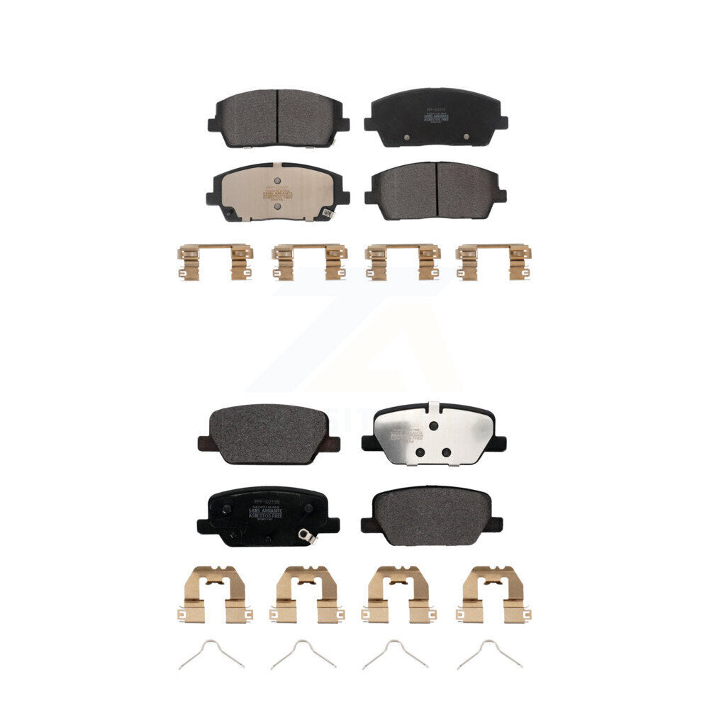 Semi-Metallic Brake Pads Front Rear Kit For Hyundai Palisade Kia Telluride