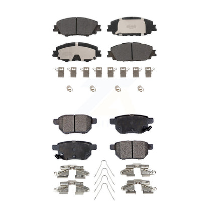 Semi-Metallic Brake Pads Front Rear Kit For Toyota Corolla Prius Prime