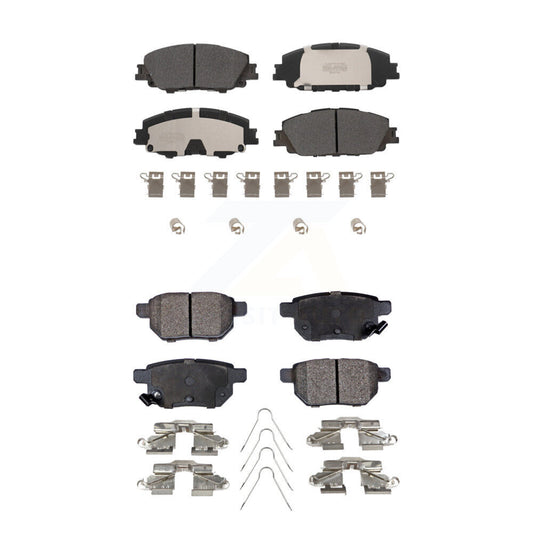 Semi-Metallic Brake Pads Front Rear Kit For Toyota Corolla Prius Prime