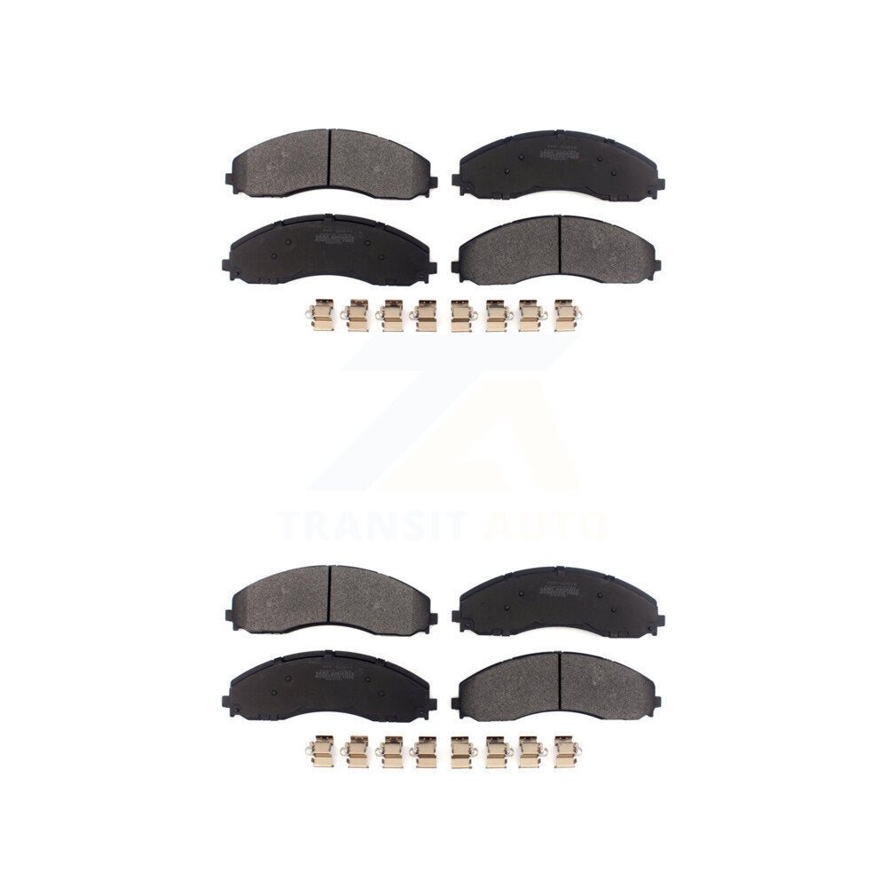 Semi-Metallic Brake Pads Front Rear Kit For Ford F-450 Super Duty F-550 F-600
