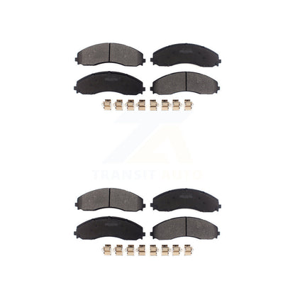 Semi-Metallic Brake Pads Front Rear Kit For Ford F-450 Super Duty F-550 F-600