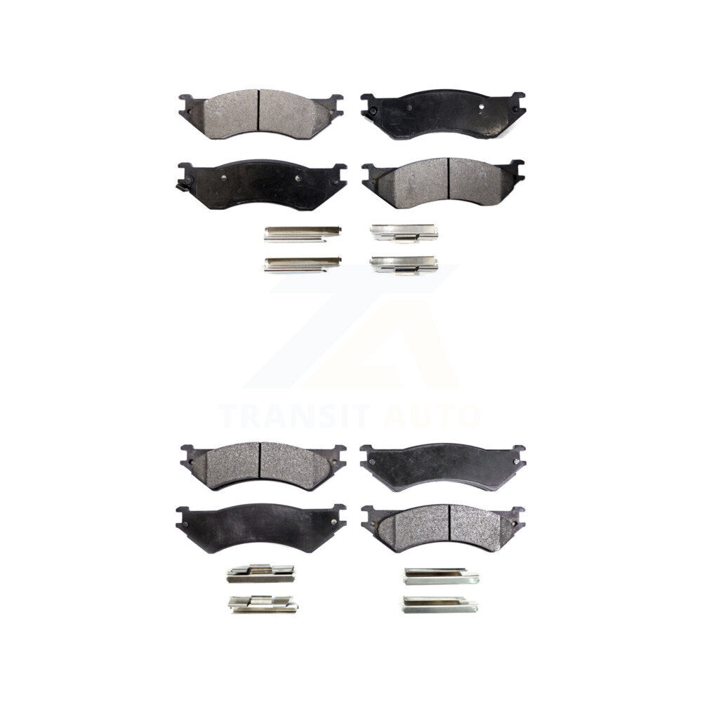 Semi-Metallic Brake Pad Front Rear Kit For Ford F-150 Heritage With 8 Lug Wheels