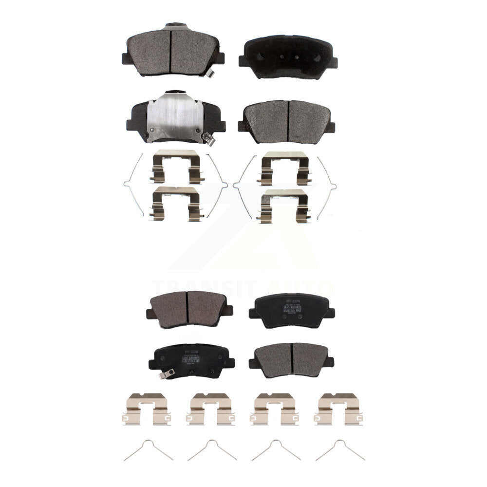 Semi-Metallic Brake Pads Front Rear Kit For 2019-2022 Hyundai Nexo